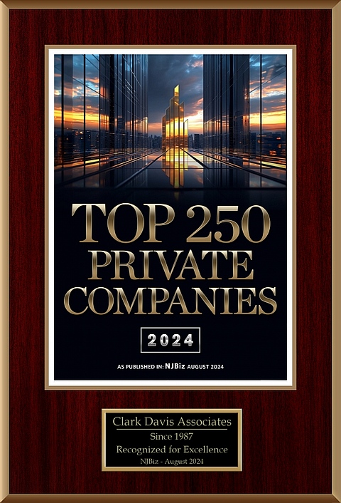 Image Of NJBIZ TOP 250 award granted again To Clark Davis Associates In August 2024